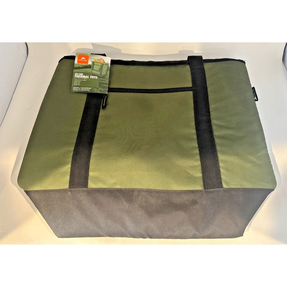 NWT Ozark Trail 50Can Thermal Tote ArmyGreen Black Soft Side Cooler Bag NOS 2017